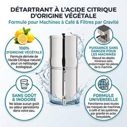 Détartrant Weeplow à l'acide citrique d'origine végétale, sans danger pour l'inox AISI 304